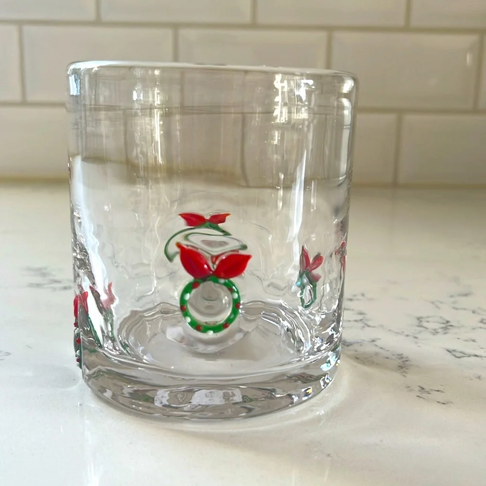 Crate&Barrel Wreath Icon Double Old-Fashioned Glass
